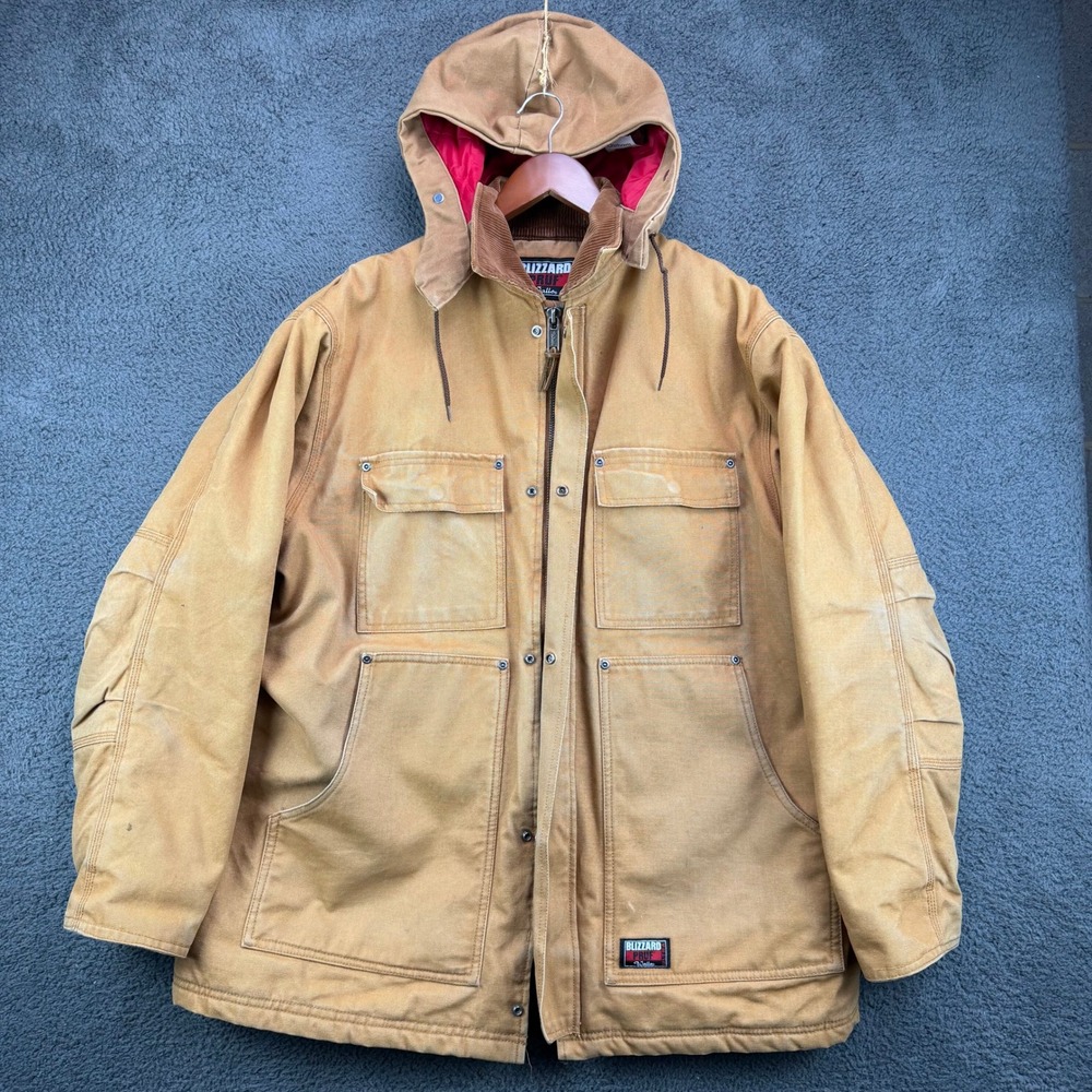 Walls Blizzard Pruf Ultra Men XL Tan Duck‎ Canvas Insulated Hooded Work Jacket